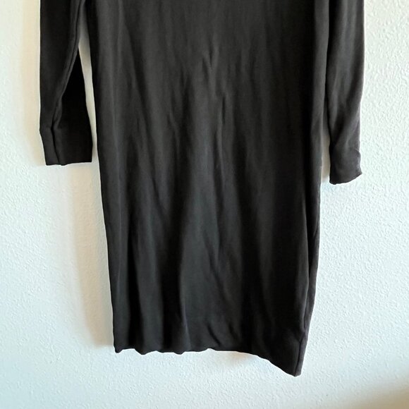 James Perse Raglan Sweatshirt Dress Long Sleeve Size 3 Large Black - Picture 3 of 11
